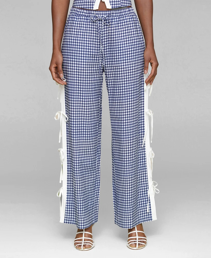 Avec Les Filles Women's Side-Tie Straight-Leg Pants