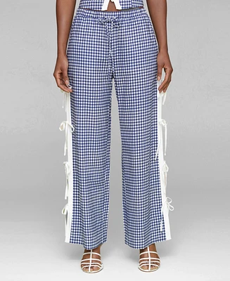 Avec Les Filles Women's Side-Tie Straight-Leg Pants