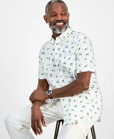 Club Room Men's Short Sleeve Seashell Print Button-Down Shirt, Exclusively at Macy's