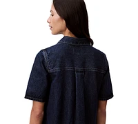 Calvin Klein Jeans Women's Relaxed Denim Mini Popover Dress