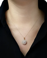 Wrapped in Love Diamond Flower Cluster Pendant Necklace (1 ct. t.w.) in 14k Gold, 18" + 2" extender, Exclusively at Macy's