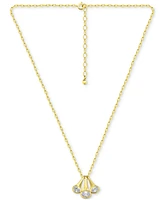 Giani Bernini Cubic Zirconia Triple Horn Pendant Necklace 18k Gold-Plated Sterling Silver (also Silver), 16" + 2" extender, Exclusively