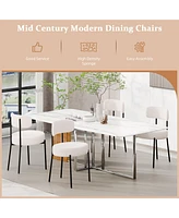 Dyhome Dining Chairs Set of 2, Kitchen Room Chairs, Mid Century Modern Upholstered Boucle