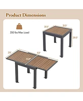 Extendable Patio Dining Table for 4 to 6 People for Outdoor Meals