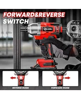 Silvel Cordless Impact Wrench, Max 500N.m Brushless Impact Gun 1/2 inch, 4.0Ah Battery, 6 Sockets, 3200RPM Impact Driver wih Fast Charger