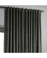 Half Price Drapes Gunmetal Grey Signature Extra Wide Velvet Blackout Curtain