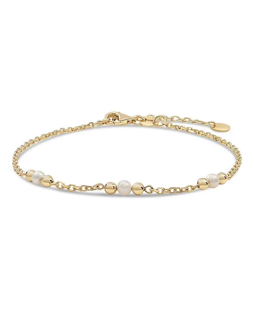 Devata Freshwater Pearl Chain Bracelet in 14K Gold, 6.5 in adj to 7.5 in, approx. 2.1 grams.