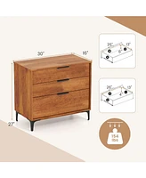 3-Drawer Dresser with Interlock System – Modern Storage for Bedroom or Living Room Organization