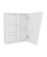 Pinedale Medicine Cabinet with Mirrored Door and Open Storage, White