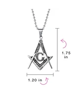 Bling Jewelry Set of 2 Freemason Masonic Symbol Pendant Necklace Silver Gold Plated Oxidized