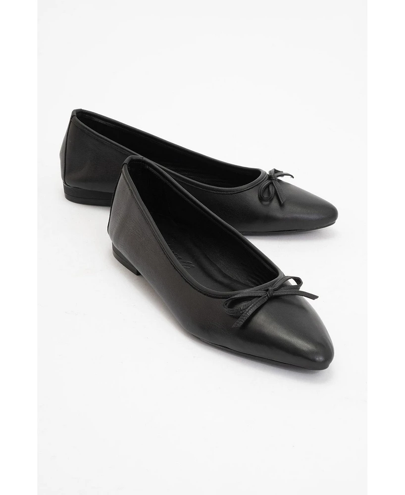 Ruby Leather Pointed Toe Flats