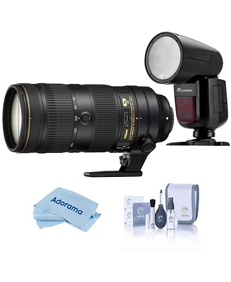 Nikon 70-200mm f/2.8E Fl Ed Af-s Nikkor Vr Lens, Bundle with Flashpoint Zoom Li-on X R2 Flash Speedlight for Nikon, Cleaning Kit, Cleaning Cloth
