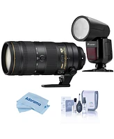Nikon 70-200mm f/2.8E Fl Ed Af-s Nikkor Vr Lens, Bundle with Flashpoint Zoom Li-on X R2 Flash Speedlight for Nikon, Cleaning Kit, Cleaning Cloth