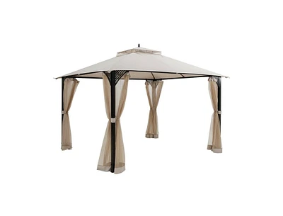 Outdoor Double Top Patio Gazebo for Backyard or Garden Shade
