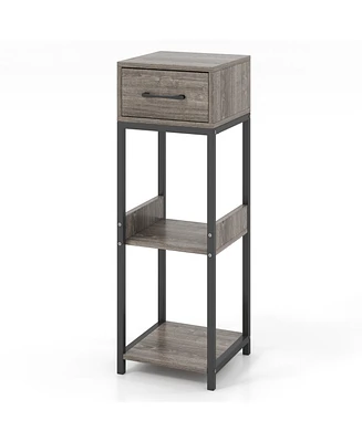 3-Tier Tall Plant Stand with Stylish Drawer & Storage for Home or Office