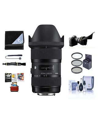 Sigma 18-35mm f/1.8 Dc Hsm Art Lens for Nikon F, Bundle with ProOptic 72mm Filter Kit, Flex Lens Shade, Cleaning Kit, Cap Tether, Lens Wrap, LensPen L