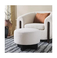 Riah Boucle Round Ottoman