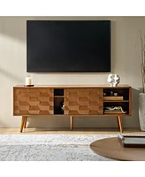 Mid century Modern Pierre Tv Stand with Flared Legs