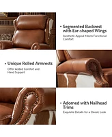 Traditional Richard Genuine Leather Manual Recliner