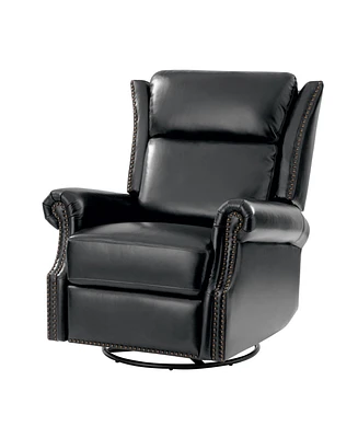 Paoletta Genuine Leather Manual Swivel Glider Recliner