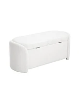 Storage Ottoman, Beige, Boucle