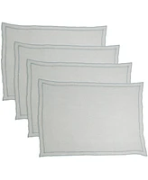 Saro Lifestyle Stonewashed Overlock Linen Edge Placemats, 14" x 20"