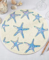 Saro Lifestyle Ocean Glow Starfish Beaded Placemats, 15" Round