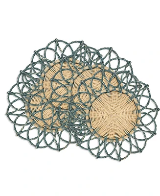 Saro Lifestyle Spiral Rattan Placemats, 15" Round