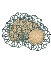 Saro Lifestyle Spiral Rattan Placemats, 15" Round