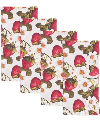 Saro Lifestyle Breezy Juicy Strawberry Cotton Napkins, 20" x 20"