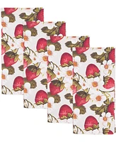 Saro Lifestyle Breezy Juicy Strawberry Cotton Napkins, 20" x 20"