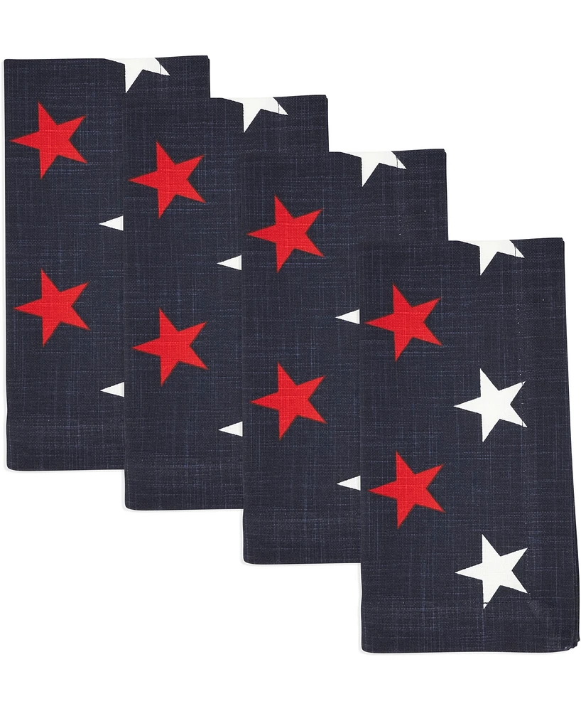Saro Lifestyle Patriotic Americana Stars Cotton Napkins, 20" x 20"