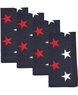 Saro Lifestyle Patriotic Americana Stars Cotton Napkins, 20" x 20"