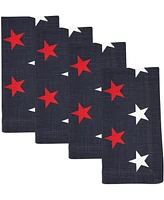 Saro Lifestyle Patriotic Americana Stars Cotton Napkins, 20" x 20"