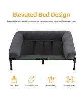 Bingopaw Raised Cooling Dog Bed-Outdoor With Removable Bolster