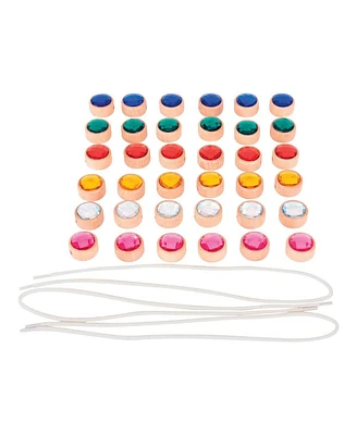 Learning Advantage Wooden Lacing Jewels with 36 Colored Jewels