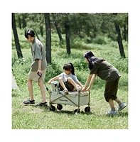 Naturehike Garden Trolley Handcart Foldable Wagon, Foldable Utility Cart Handcart with Adjustable Handle Trolley for Camping Garden Sports Shopping