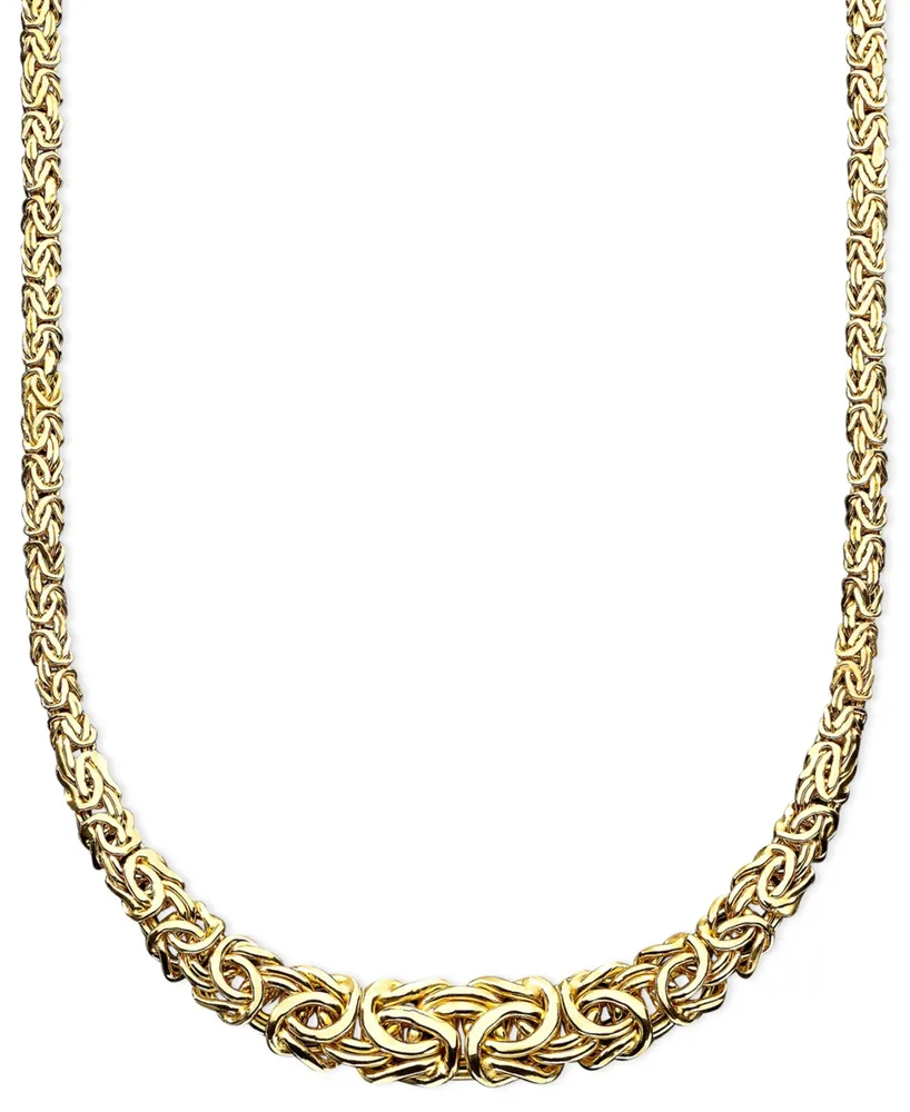 Italian Gold 17" Byzantine Necklace in 14k Gold