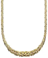 Italian Gold 17" Byzantine Necklace in 14k Gold