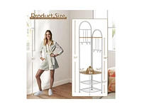 4-Tier Corner Hall Tree with Shoe Storage Bench – Coat Rack and Combo for Entryway or Mudroom