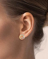 Lali Jewels Diamond Swirl Knot Stud Earrings (1/6 ct. t.w.) in 14k Tricolor Gold