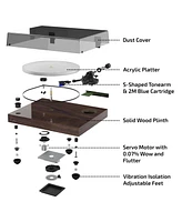 Fluance RT85 Reference High Fidelity Vinyl Turntable Record Player with Ortofon 2M Blue Cartridge, Acrylic Platter, Speed Control Motor, Mass Mdf