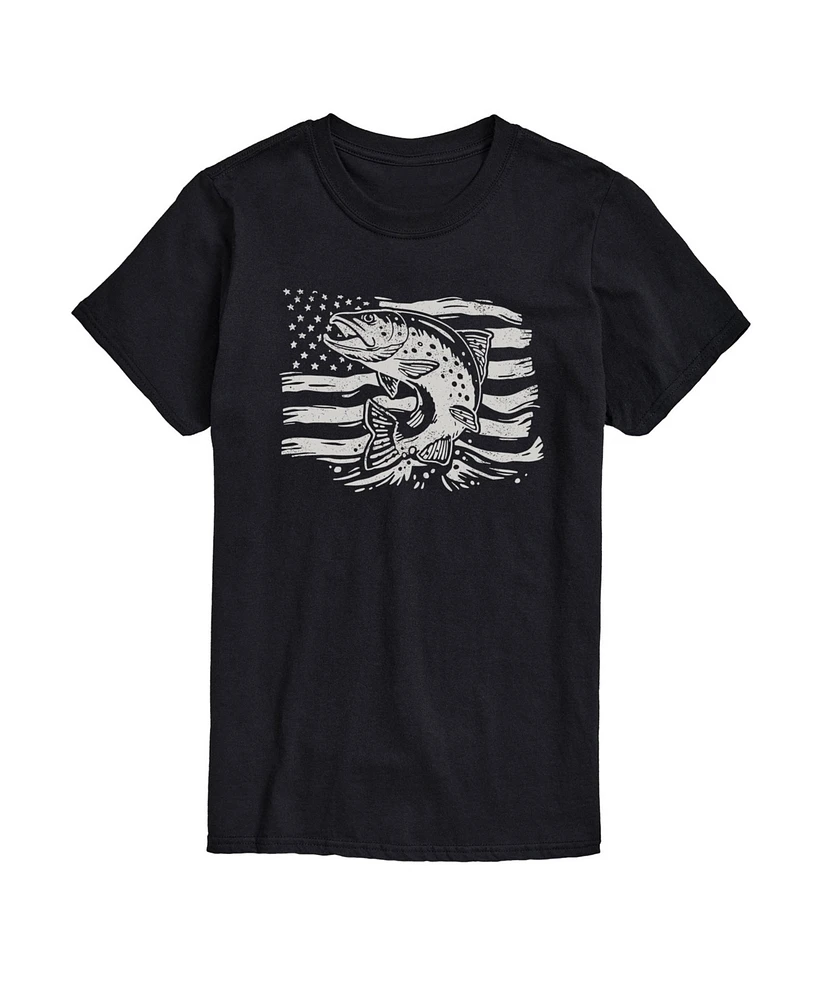 Airwaves Men's American Flag Bass Short Sleeve T-Shirt