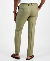 Club Room Men's Linen Solid Pants, Created for Macy's