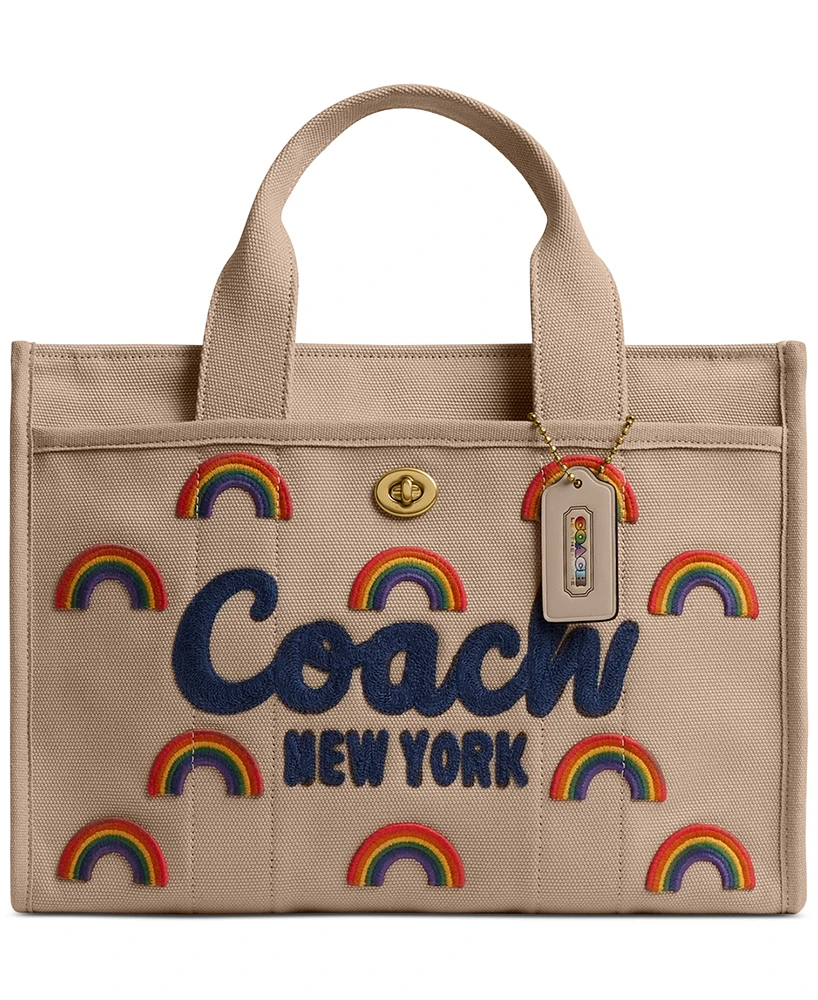 Coach Cargo Tote Bag With Rainbow