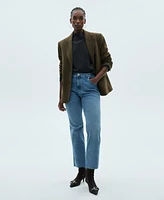 Mango Women's Sienna Flared Cropped Jeans