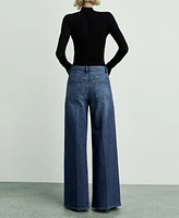 Mango Women's High-Waist Wide Leg Jeans