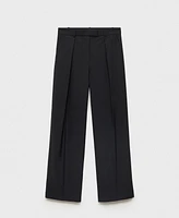 Mango Women's Straight-Fit Pleated Pants