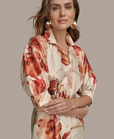 Donna Karan New York Women's Printed Belted Shirtdress