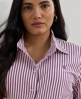 Lauren Ralph Plus Classic-Fit Striped Broadcloth Shirt